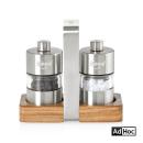 AdHoc&reg; Menage Minimill S & P Mill Set w/Acacia Wood Base