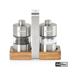 AdHoc Menage Minimill S & P Mill Set w/Acacia Wood Base - Housewares