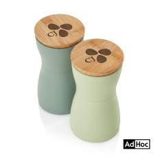 AdHoc Twin Salt & Pepper Mill Set w/Oak Wood Lid - Housewares