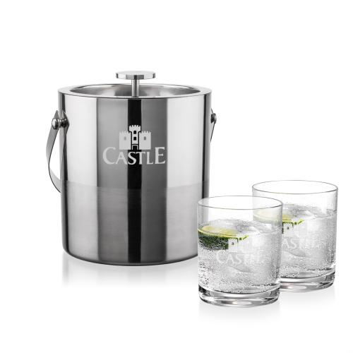 Corporate Gifts - Barware - Gift Sets - Catania Ice Bucket & Waldorf On-the-Rocks Set