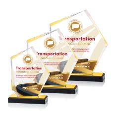 Driffield Full Color Gold Polygon Acrylic Award - Full Color Imprint