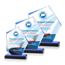 Driffield Full Color Blue Polygon Acrylic Award - Full Color Imprint