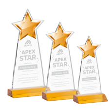 Starlite Amber Star Crystal Award - Star Awards