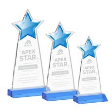 Starlite Sky Blue Star Crystal Award - Star Awards