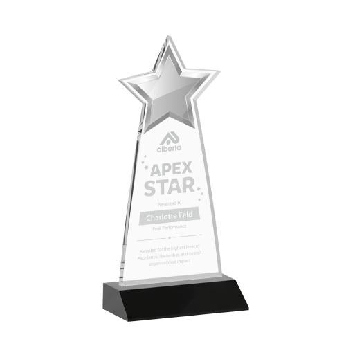 Awards and Trophies - Crystal Awards - Starlite Black Star Crystal Award