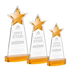Starlite Amber on Alberton Base Star Crystal Award - Star Awards