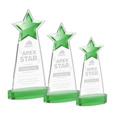 Starlite Green on Alberton Base Star Crystal Award - Colored Crystal Awards