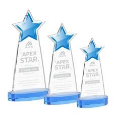 Starlite Sky Blue on Alberton Base Star Crystal Award - Awards and Trophies