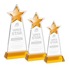 Starlite Amber on Hartford Base Star Crystal Award - Awards and Trophies