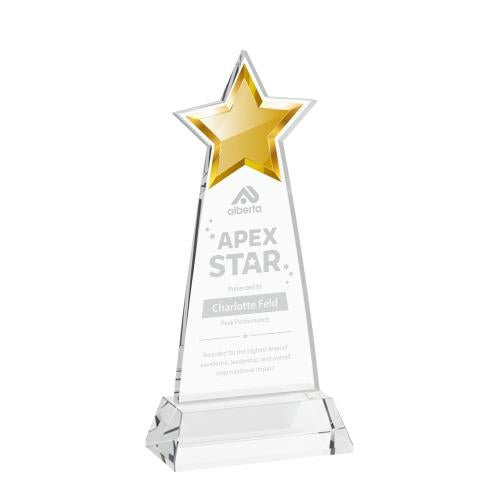 Awards and Trophies - Crystal Awards - Starlite Clear on Hartford Base Star Crystal Award