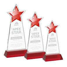 Starlite Red on Hartford Base Star Crystal Award - Star Awards