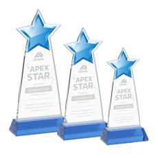 Starlite Sky Blue on Hartford Base Star Crystal Award - Star Awards