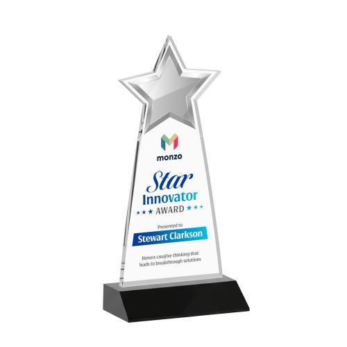 Awards and Trophies - Crystal Awards - Starlite Full Color Black Star Crystal Award