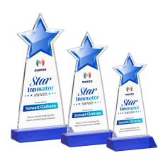 Starlite Full Color Blue Star Crystal Award - Full Color Imprint