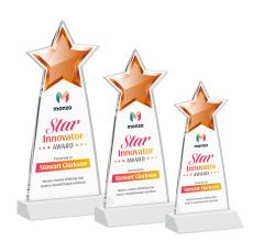 Starlite Full Color White Star Crystal Award - Full Color Imprint