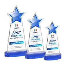 Starlite Full Color Blue on Alberton Base Star Crystal Award - Full Color Imprint