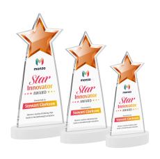 Starlite Full Color White on Alberton Base Star Crystal Award - Full Color Imprint