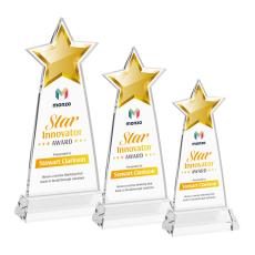 Starlite Full Color Clear on Hartford Base Star Crystal Award - Full Color Imprint