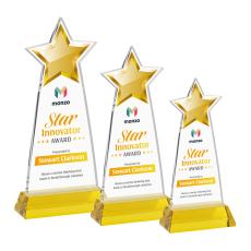 Starlite Full Color Gold on Hartford Base Star Crystal Award - Full Color Imprint
