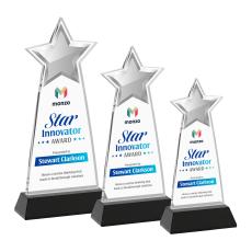 Starlite Full Color Black on Hartford Base Star Crystal Award - Full Color Imprint
