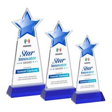 Starlite Full Color Blue on Hartford Base Star Crystal Award - Full Color Imprint