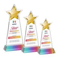 Starlite Full Color Prismatic on Hartford Base Star Crystal Award - Full Color Imprint
