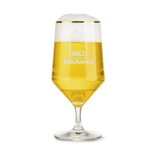 Corporate Gifts - Barware - Pilsners & Steins - Tucson Gold Rim Beer  - Deep Etch