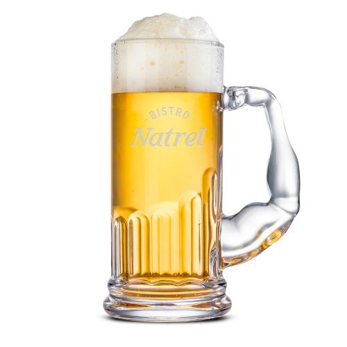 Corporate Gifts - Barware - Pilsners & Steins - Muscle Man Beer Stein - Deep Etch