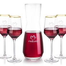 Mason Carafe & Tucson Gold Rim Wine - Barware