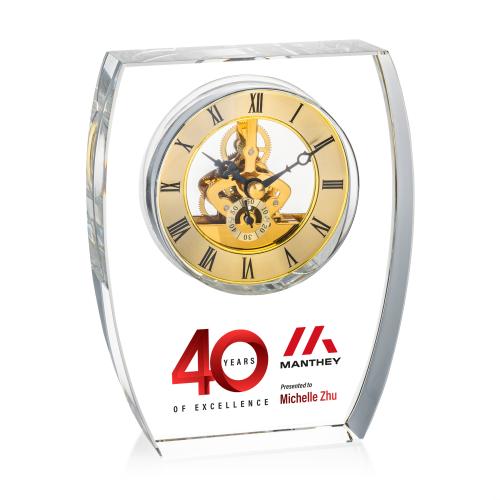 Corporate Gifts - Clocks - Barchus Full Color Clock - Gold