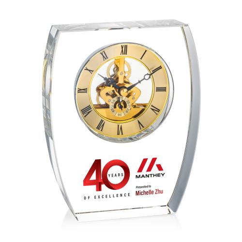 Corporate Gifts - Clocks - Barchus Full Color Clock - Gold