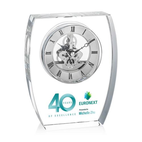 Corporate Gifts - Clocks - Barchus Full Color Clock - Silver