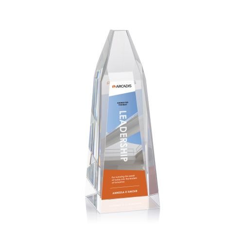 Awards and Trophies - Crystal Awards - Heritage Full Color Obelisk Crystal Award