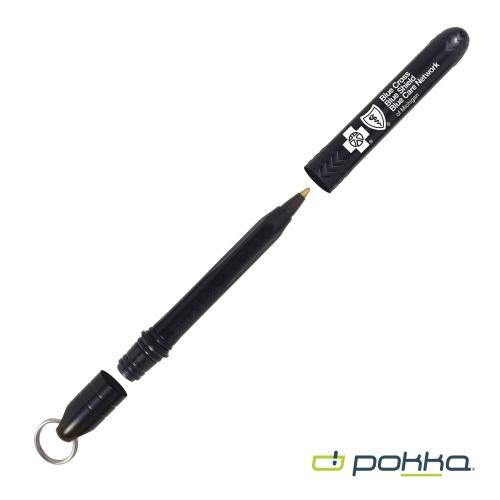 Promotional Products - Writing Instruments - Plastic Pens - Pokka&reg; Pocket Pen w/Dock & Chrome Keyring