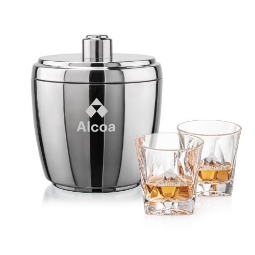 Corporate Gifts - Barware - Gift Sets - Pescara Ice Bucket & Oakhaven On-the-Rocks Set