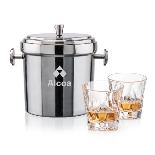 Corporate Gifts - Barware - Gift Sets - Milano Ice Bucket & Oakhaven On-the-Rocks Set