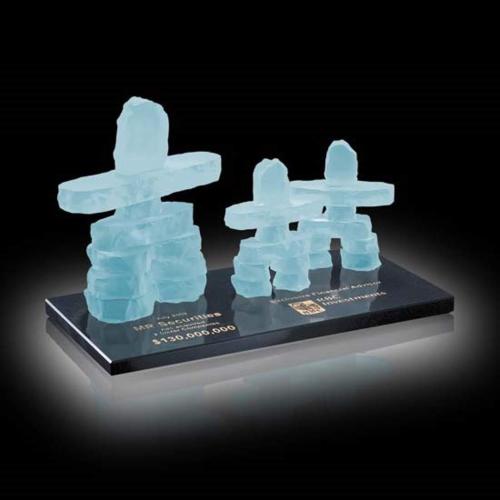 Awards and Trophies - Patriotic Awards - Family of 3 on Marble