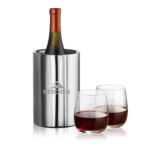 Corporate Gifts - Barware - Wine Accessories - Wine Coolers - Jacobs Wine Cooler & Crestview Stemless Wine