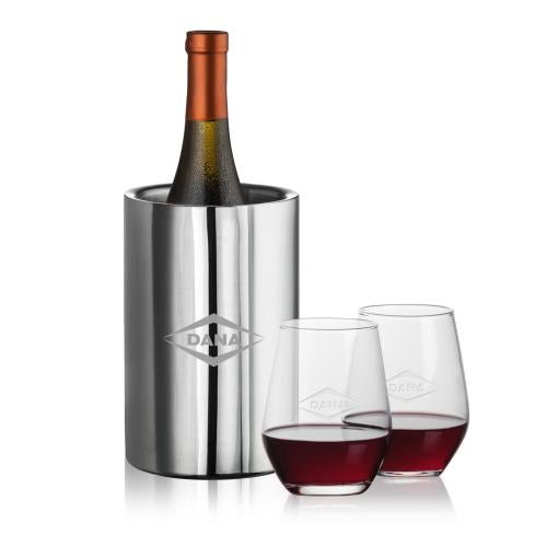 Corporate Gifts - Barware - Wine Accessories - Wine Coolers - Jacobs Wine Cooler & Mandelay Stemless Wine