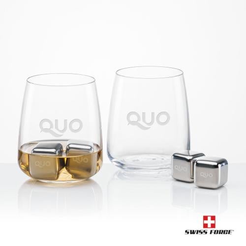 Corporate Gifts - Barware - Gift Sets - Swiss Force&reg; S/S Ice Cubes & 2 Dunhill Tasters