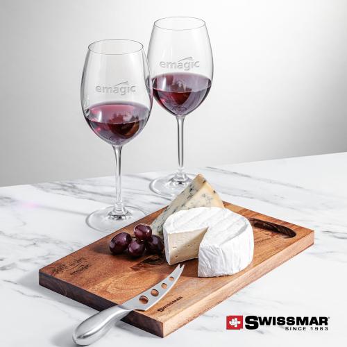 Corporate Gifts - Barware - Gift Sets - Swissmar&reg; Acacia Board &  2 Blyth Wine