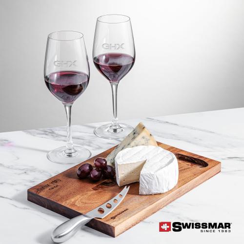 Corporate Gifts - Barware - Gift Sets - Swissmar&reg; Acacia Board &  2 Lethbridge Wine