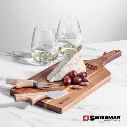 Corporate Gifts - Barware - Gift Sets - Swissmar&reg; Paddle Board & 2 Edderton Stemless Wine