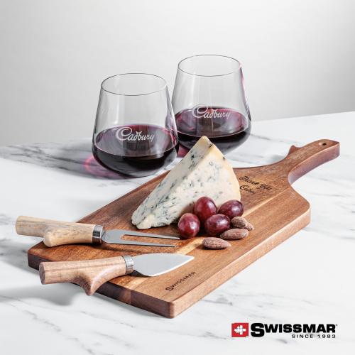 Corporate Gifts - Barware - Gift Sets - Swissmar&reg; Paddle Board & 2 Breckland Stemless Wine