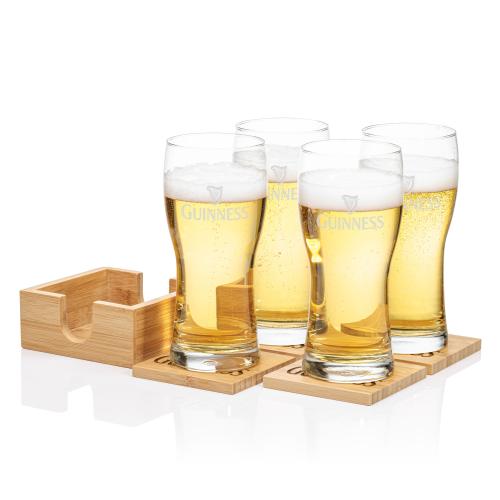 Corporate Gifts - Barware - Gift Sets - Bamboo Coaster Gift Set - Salzburg