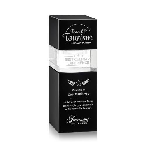 Awards and Trophies - Crystal Awards - Tofino Stacker Black Rectangle Crystal Award