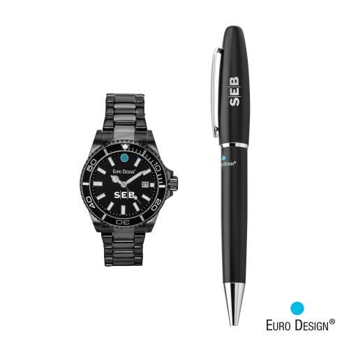 Promotional Products - Writing Instruments - Pen Sets - Euro Design&reg; Velten Watch/Pen Set