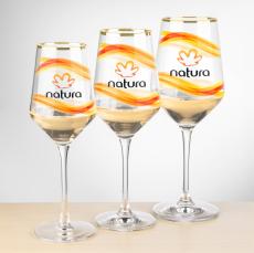 Tucson Gold Rim Wine Glass - Full Color - Wine Glasses