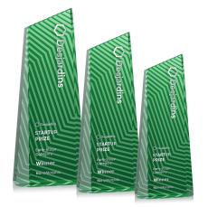 Hallandale Green Towers Crystal Award - Colored Crystal Awards