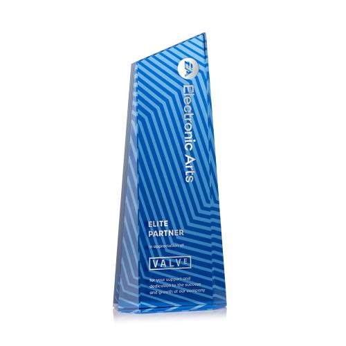 Awards and Trophies - Crystal Awards - Hallandale Blue Towers Crystal Award